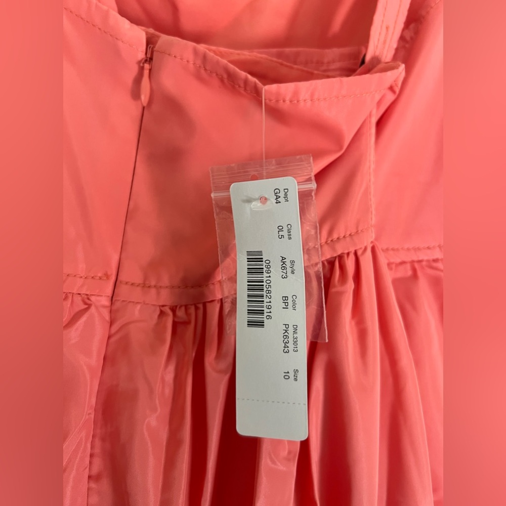 🪲 RARE NWT J.Crew Tiered Maxi Dress in Taffeta sz 10 Coral Pink - Picture 6 of 6